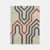 Couverture Polaire Lignes graphiques orange et bleu (Devant)