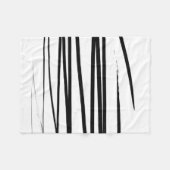 Couverture Polaire Lignes noires et blanches modernes Art Abstrait (Devant (Horizontal))