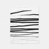Couverture Polaire Lignes noires et blanches modernes Art Abstrait (Devant)