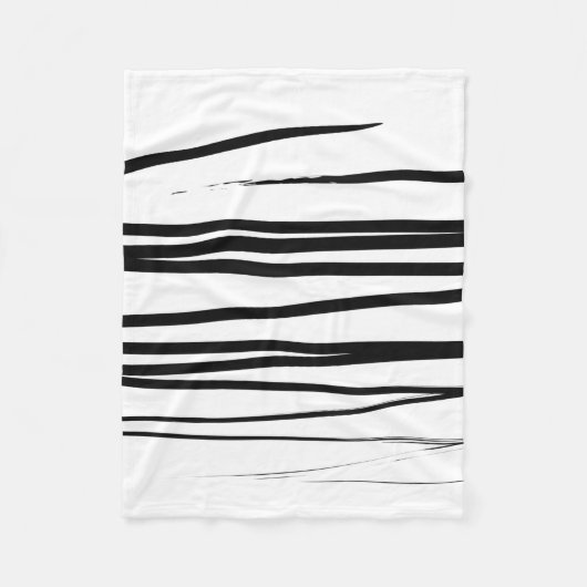 Couverture Polaire Lignes noires et blanches modernes Art Abstrait (Devant)