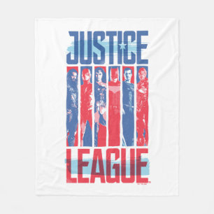 Couverture Polaire Ligue de Justice Blue & Red Group Pop Art