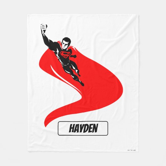 Couverture Polaire Ligue de Justice | Superman Flying Noir Pop Art (Devant)