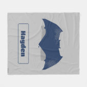 Couverture Polaire Ligue de Justice | Symbole Batman de brosse et dem (Devant (Horizontal))