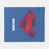 Couverture Polaire Ligue de Justice | Symbole Superman brosse et demi (Devant (Horizontal))