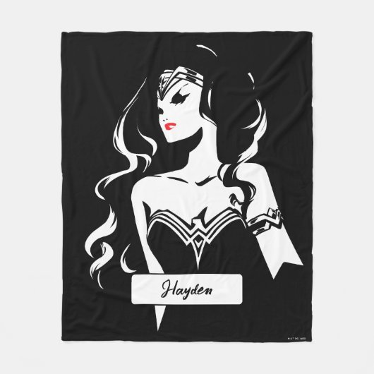 Couverture Polaire Ligue de Justice | Wonder Woman Noir Pop Art (Devant)