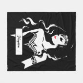 Couverture Polaire Ligue de Justice | Wonder Woman Noir Pop Art (Devant (Horizontal))