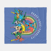 Couverture Polaire Ligue de la Justice - Paix, Amour, Égalité (Devant (Horizontal))