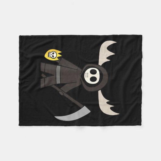 Couverture Polaire Lil Doom Moose - Funny Reaper Cartoon  (Devant (Horizontal))