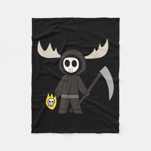 Couverture Polaire Lil Doom Moose - Funny Reaper Cartoon  (Devant)
