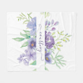 Couverture Polaire Lilac aquarelle florale personnalisée (Devant (Horizontal))