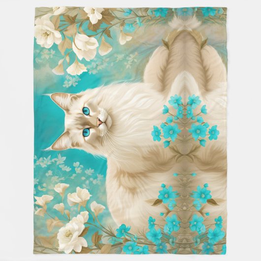 Couverture Polaire Lilac Lynx Point Siamese Portrait Art (Devant)