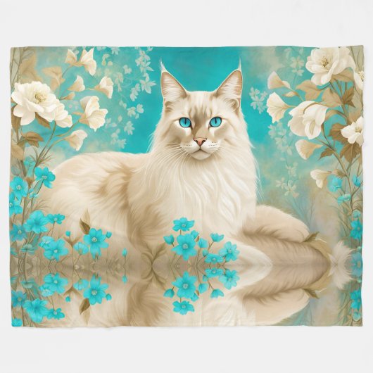 Couverture Polaire Lilac Lynx Point Siamese Portrait Art (Devant (Horizontal))