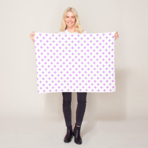 Couverture Polaire Lilac polka croise sur blanc