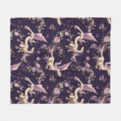 Couverture Polaire Lilac, Rose et blanc Dragons Blanket en polaire (Devant (Horizontal))