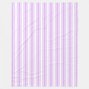 Couverture Polaire Lilac violet et blanc bonbons rayures