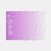 Couverture Polaire Lilac violet ombre nom personnalisé (Devant (Horizontal))