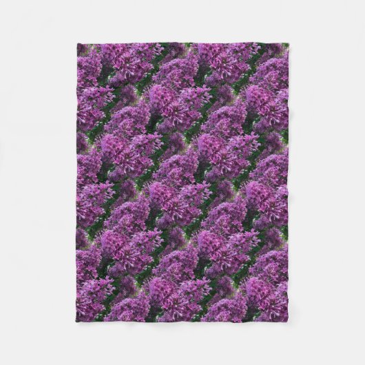 Couverture Polaire lilas rose violet | photo florale rose romantique (Devant)