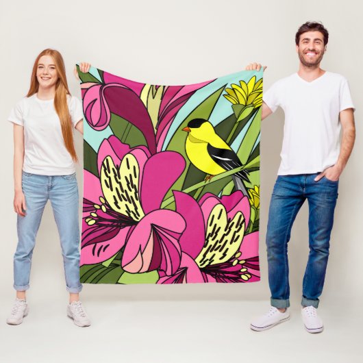 Couverture Polaire Lilies péruviennes (En situation)