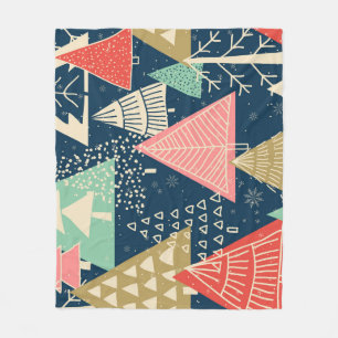 Couverture Polaire L'Illustration Festive Des Arbres De Noël.