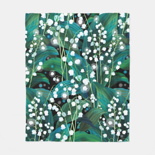 Couverture Polaire Lily of the valley. Seamless background pattern (Devant)