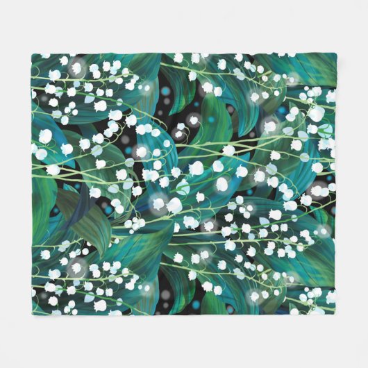 Couverture Polaire Lily of the valley. Seamless background pattern (Devant (Horizontal))