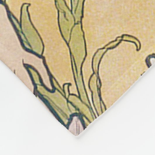 Couverture Polaire Lily (Quatre Fleurs), Alphonse Mucha (Coin)