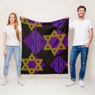 Couverture Polaire L'image à thème Hanukkah de SlipperyJoe's jaune do