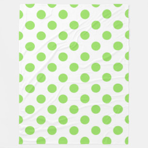 Couverture Polaire Lime et pois blancs