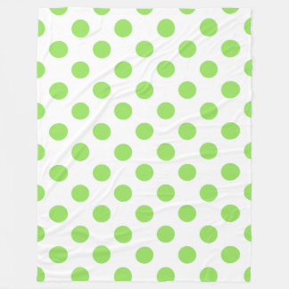 Couverture Polaire Lime et pois blancs