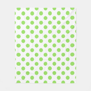 Couverture Polaire Lime et pois blancs