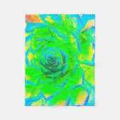 Couverture Polaire Lime Green Chartreuse Succulent Sedum Rosette (Devant)