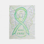 Couverture Polaire Lime Sensibilisation Ruban Hope Cure Angel Blanche (Devant)