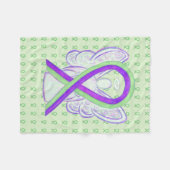 Couverture Polaire Lime Vert & Violet Sensibilisation Ruban Angel Bla (Devant (Horizontal))