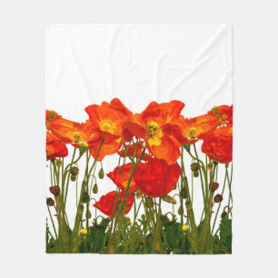 Couverture Polaire Line of red poppies isolatedart, background, beaut