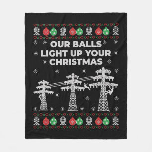 Couverture Polaire Lineman Noël Nos balles s'allument