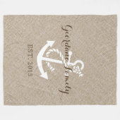 Couverture Polaire Linge Beige Avec Mariage blanc rustique Ancre 2 (Devant (Horizontal))