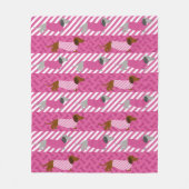 Couverture Polaire Linge de lit en toison rose et blanc (Devant)