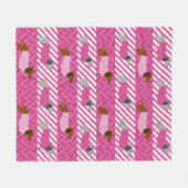 Couverture Polaire Linge de lit en toison rose et blanc (Devant (Horizontal))