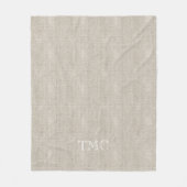 Couverture Polaire Linge de lit fin blanc classique Monogramme (Devant)