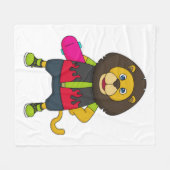 Couverture Polaire Lion as skater with skateboard (Devant (Horizontal))