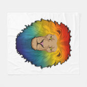 Couverture Polaire Lion aux couleurs arc-en-ciel (Devant (Horizontal))