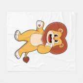Couverture Polaire Lion avec coeur (Devant (Horizontal))