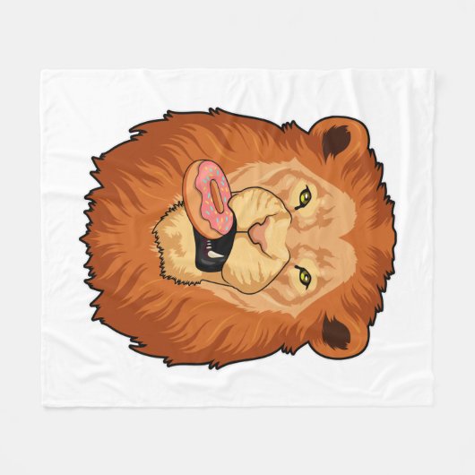 Couverture Polaire Lion avec Donut (Devant (Horizontal))