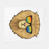 Couverture Polaire Lion avec lunettes de soleil (Devant (Horizontal))