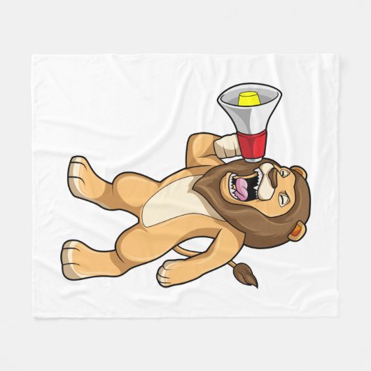 Couverture Polaire Lion avec microphone (Devant (Horizontal))