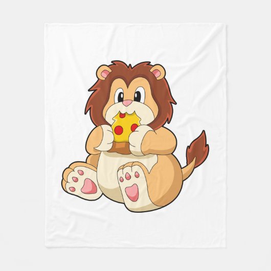 Couverture Polaire Lion avec morceau de Salami Pizza.PNG (Devant)
