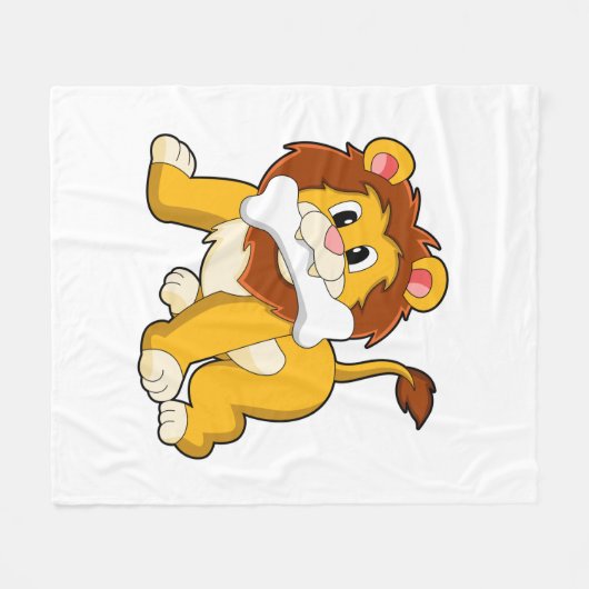 Couverture Polaire Lion avec os (Devant (Horizontal))