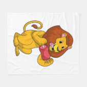 Couverture Polaire Lion avec viande (Devant (Horizontal))