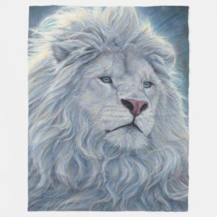 Couverture Polaire Lion blanc