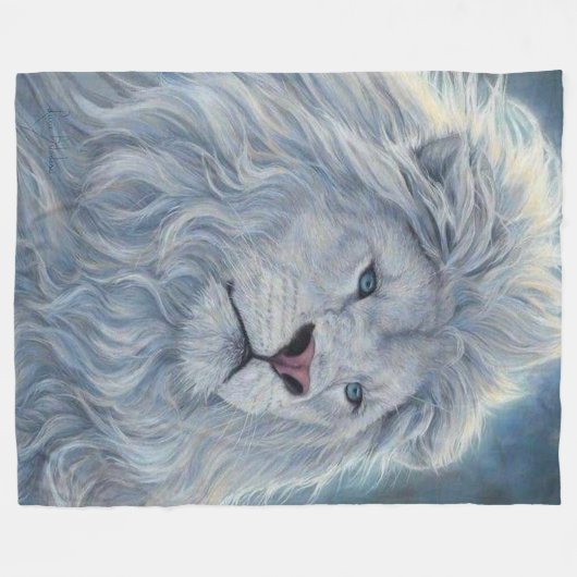 Couverture Polaire Lion blanc (Devant (Horizontal))